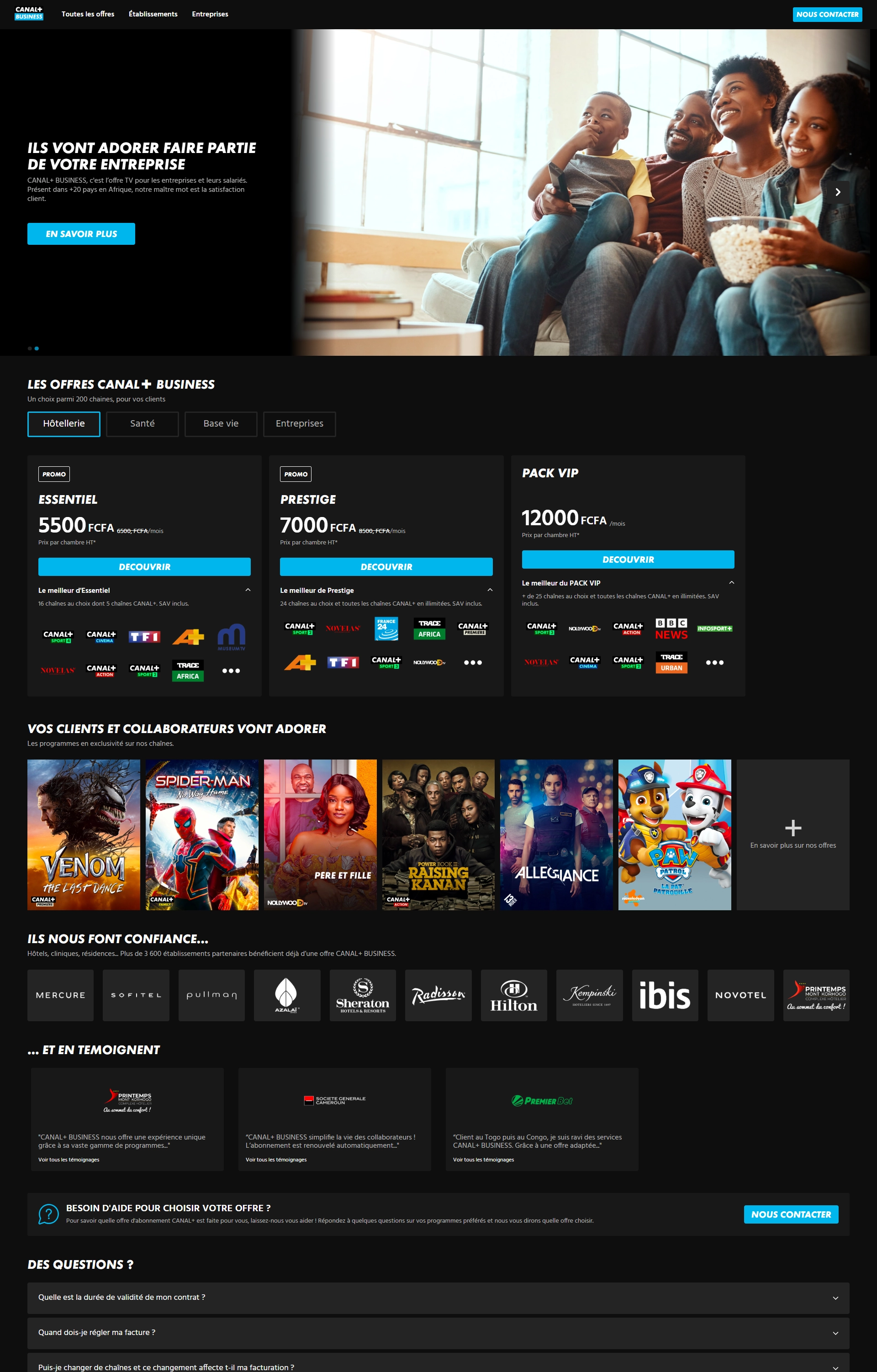 Capture d’écran - page d’accueil du nouveau site